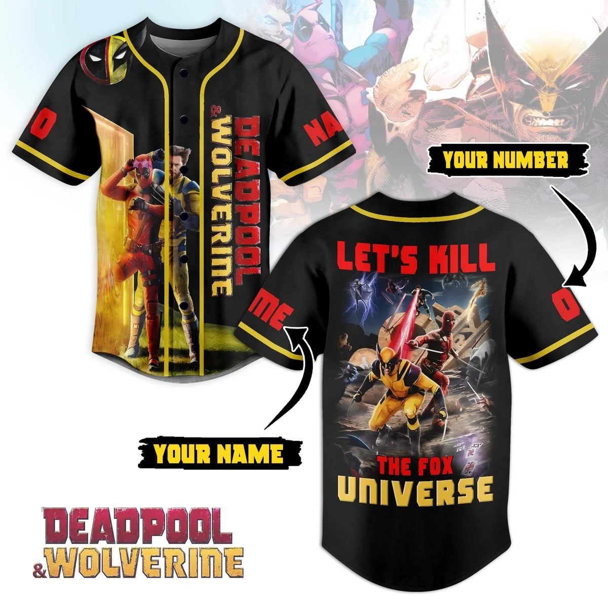 Deadpool Wolverines Let’s Kill The Fow Universe Custom Baseball Jersey - Padres Jersey Oasis: Elevate Your... (Image 1)