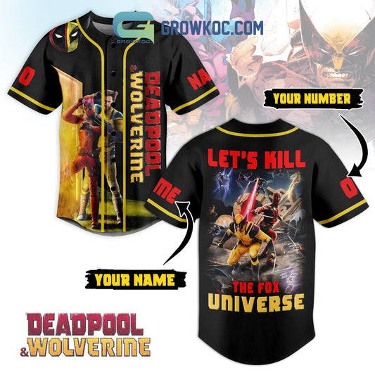 Deadpool Wolverines Let’s Kill The Fow Universe Personalized Baseball Jersey