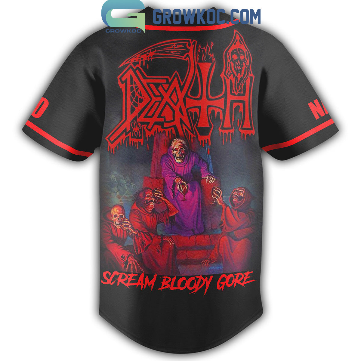 Death Metal Band Scream Bloody Gore Personalized Baseball Jersey