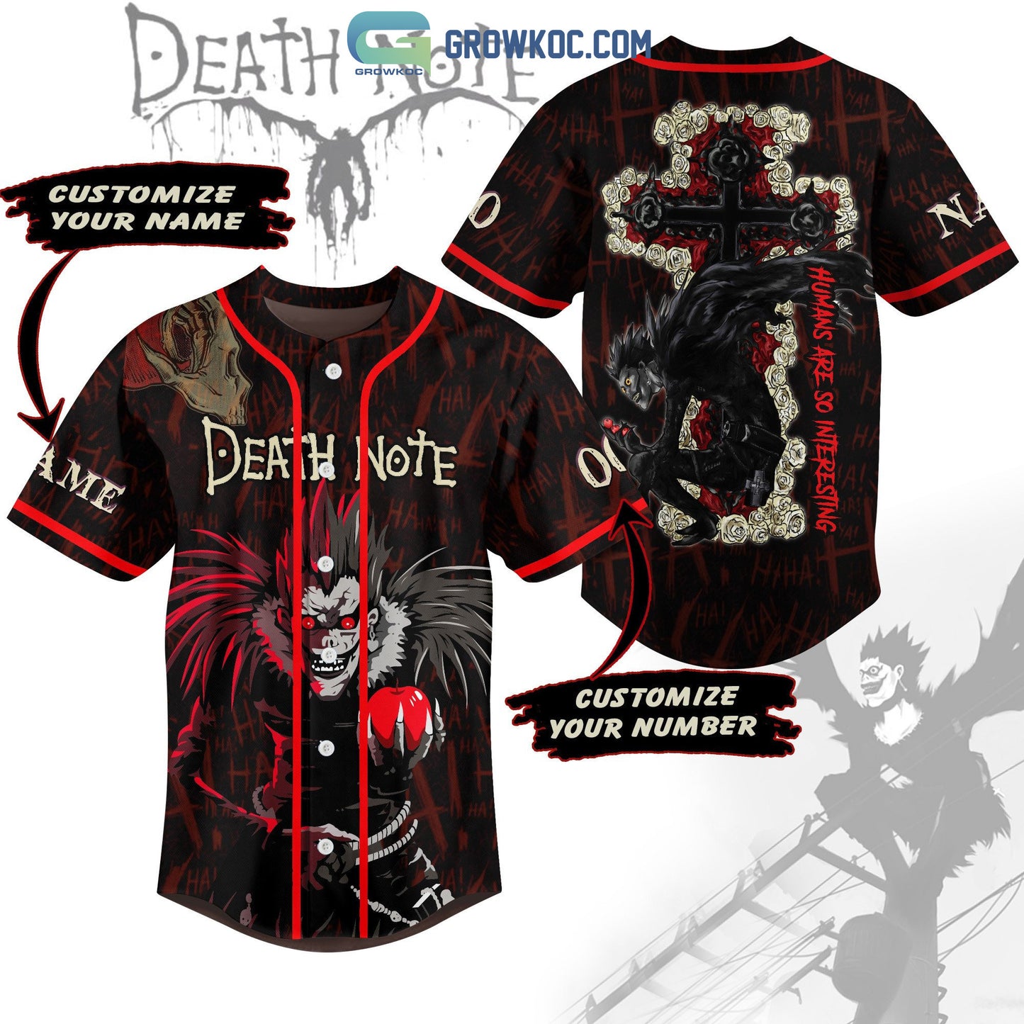 Death Note Humans Are So Interesting Personalized Baseball Jersey