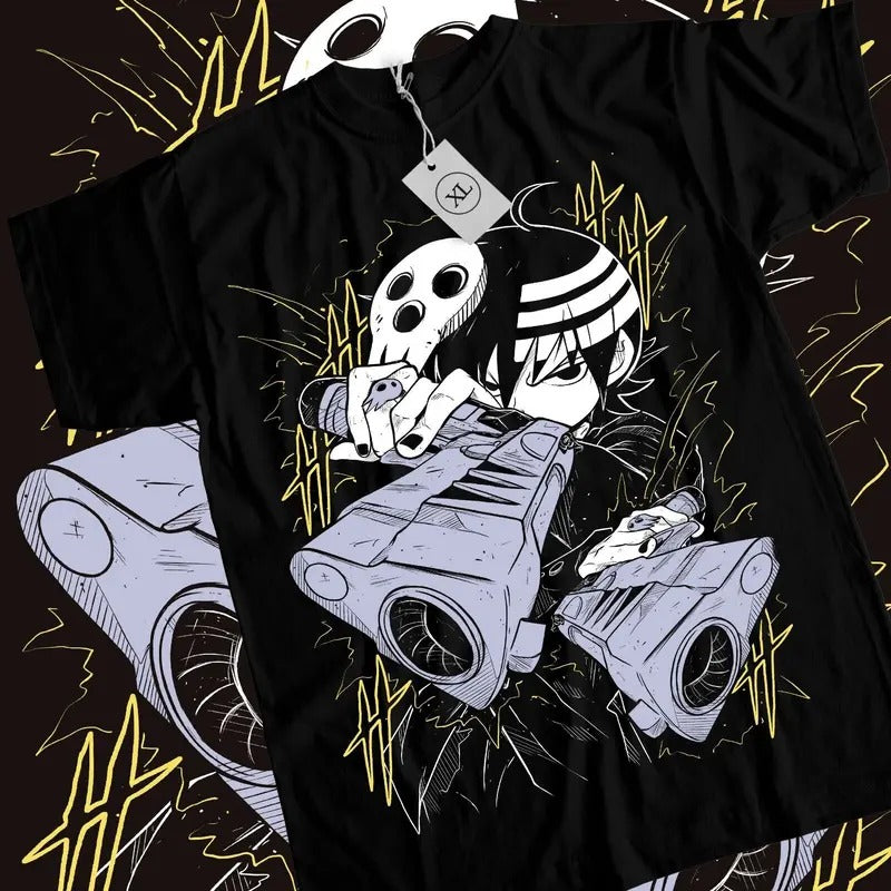 Death the Kid T-Shirt S-4XL Soul Eater Japanese Black Star Girl Funny Shirt Tshirt S-4XL Hoodie, Sweatshirt | WearSparks.com