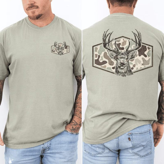 Deer Hunting, Camo, Camouflage, Dad, Father's Day, Husband, Guy Gift, Old School, Comfort Colors T-Shirt, Comfort Colors...