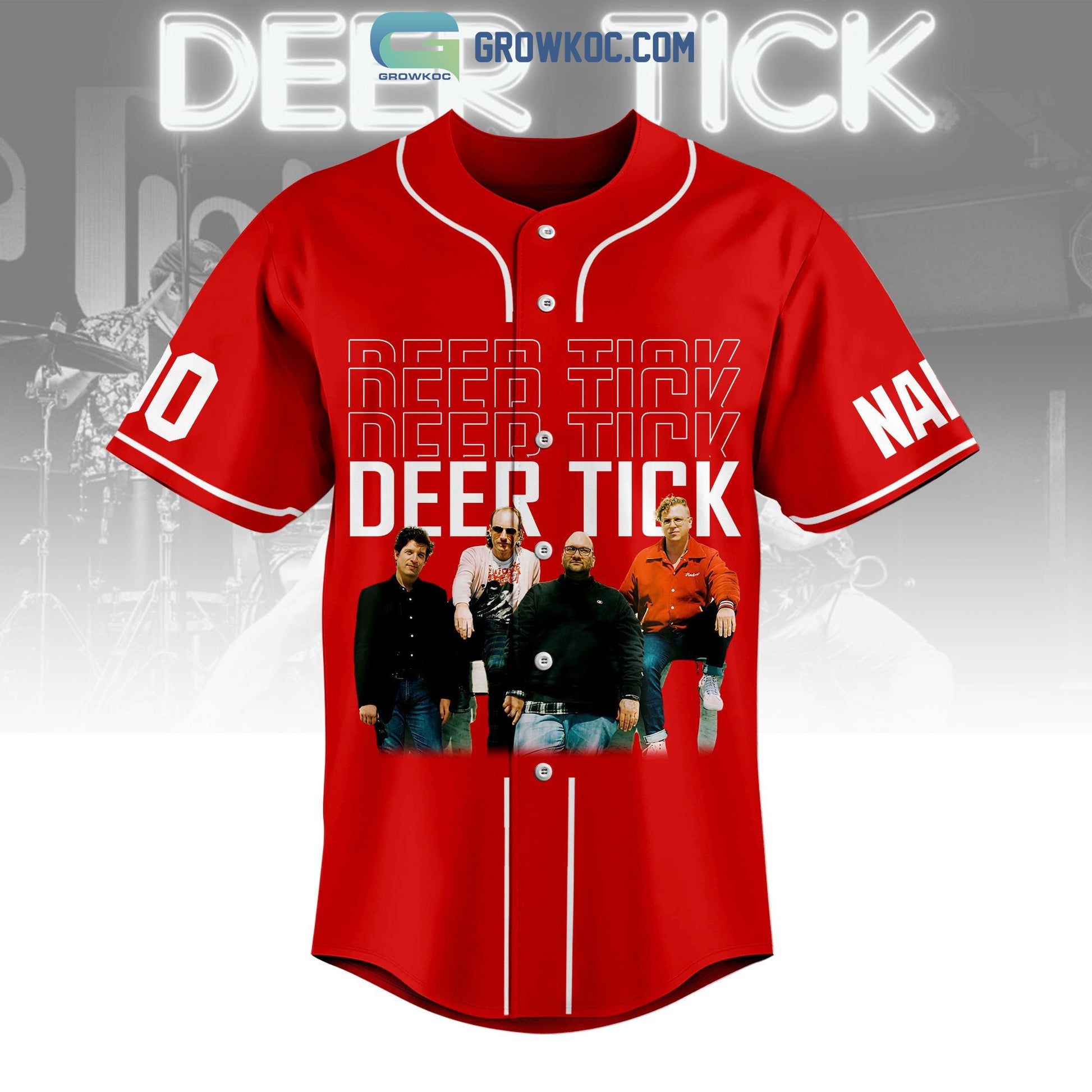 Deer Tick Emotional Contracts Tour Personalized Red Design Baseball Jersey