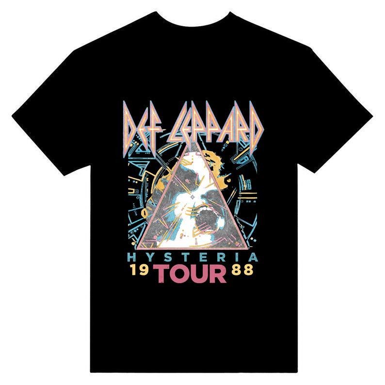 Def Leppard Hysteria 88' White Adult T-Shirt Unisex Full Size Cotton Menswear Cotton Menswear Hoodie, Sweatshirt