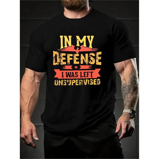 Defend Me Alphabet Print T-Shirt Men's Casual Style Summer and Autumn Crew Neck T-Shirt Made in USA Hoodie, Sweatshirt
