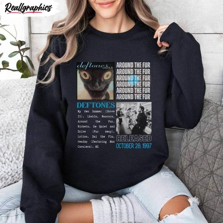 Deftones Rock Tour Sweatshirt, 90s Music Band Fan Apparel T-Shirts, Hoodie | WearSparks.com