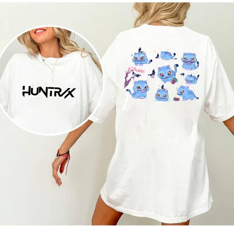 Demon Hunter Tiger 2 Sides Shirt, Derpy the Tiger And Bird Demon Hunter Tiger Tee, Hunters Tiger fan, Kpop Saja Boys...
