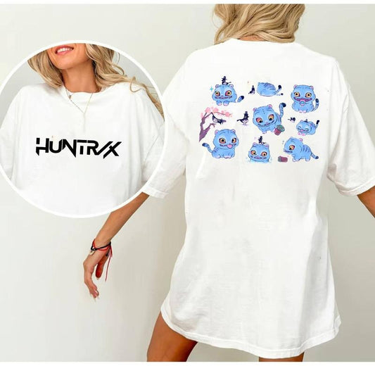 Demon Hunter Tiger 2 Sides Shirt, Derpy the Tiger And Bird Demon Hunter Tiger Tee, Hunters Tiger fan, Kpop Saja Boys...