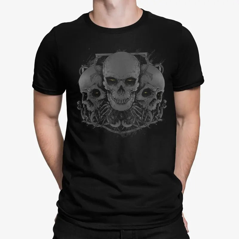Demon Skulls Mens T-shirt Gothic Rock Skull Goth Skeleton Alternative Biker  sweater and hoodie Sweatshirt | WearSparks.com