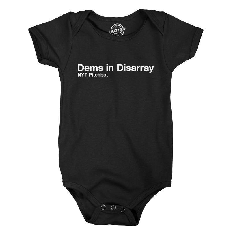 Dems In Disarray Baby Bodysuit Funny Novelty Jumper For Infants Funny Baby Onesies Sarcastic Onesie for Baby Novelty...