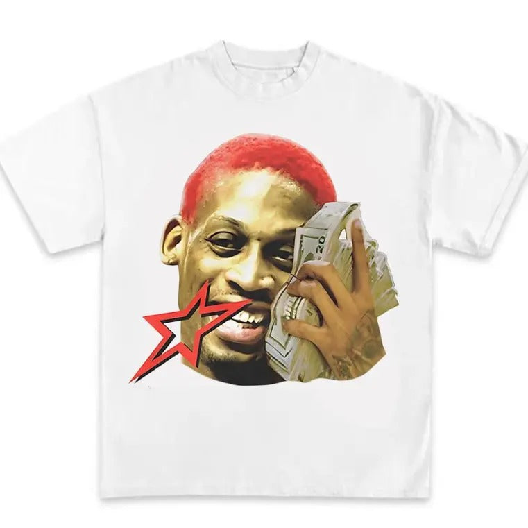 Dennissss Rodmannn RED Star Tee, Timeless Rap Tee Hoodie, Sweatshirt | WearSparks.com