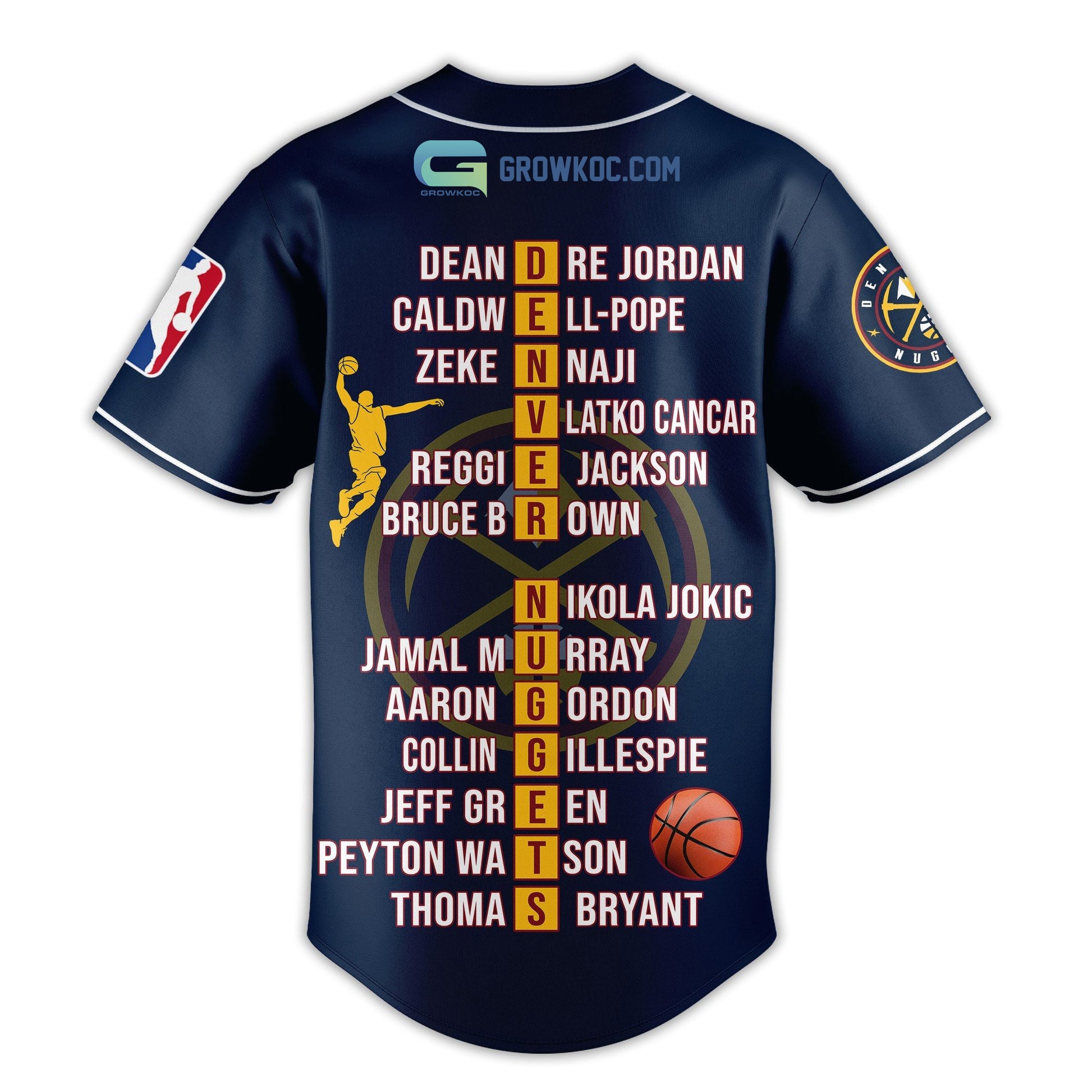 Denver Nuggets Love Team 2023 National Basketball Association Champions Navy Design Baseball Jersey