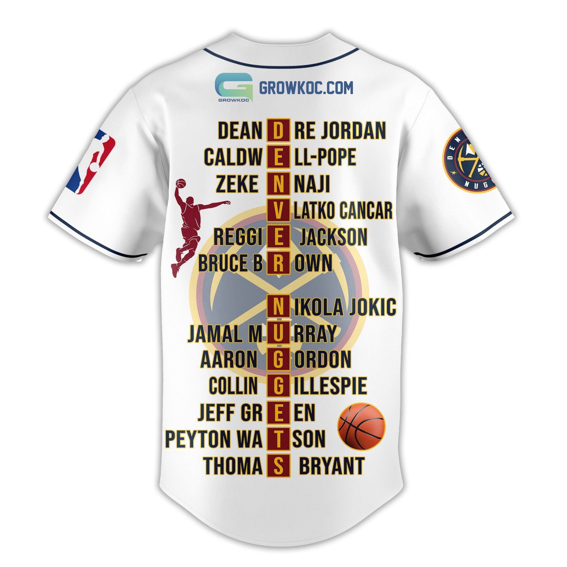 Denver Nuggets Love Team 2023 National Basketball Association Champions White Design Baseball Jersey