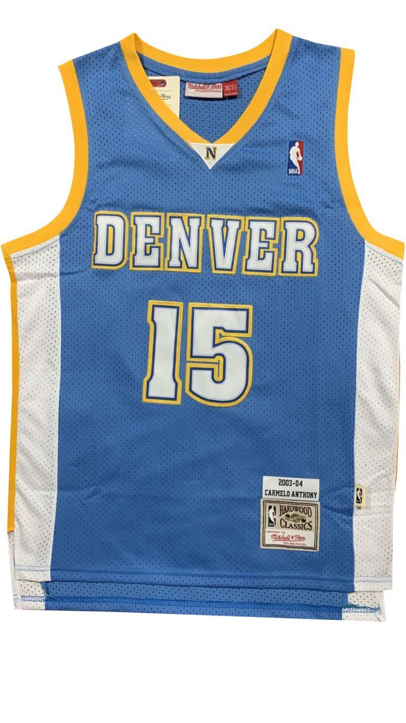 Denver Nuggets #15 Carmelo Anthony Nuggets 15 # Anthony Blue 2003-04 Classic Retro Jersey Style 2