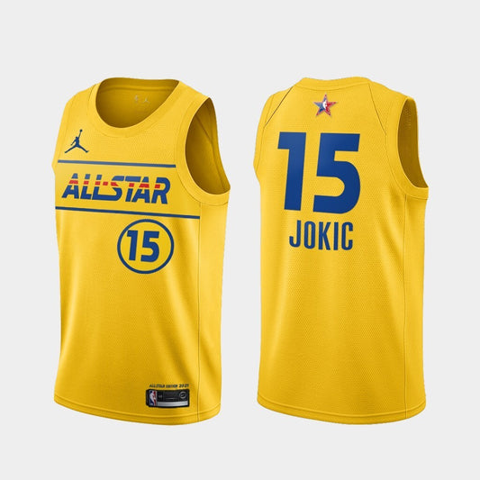 Denver Nuggets #15 Nikola Jokic 2021-all-star-western-conference-gold-nuggets-jersey