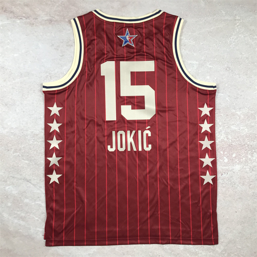 Denver Nuggets #15 Nikola Jokic 2024 NBA All-Star Swingman Jersey Hot Press 24 All-Star Red Hot Press S-XXL Style 1