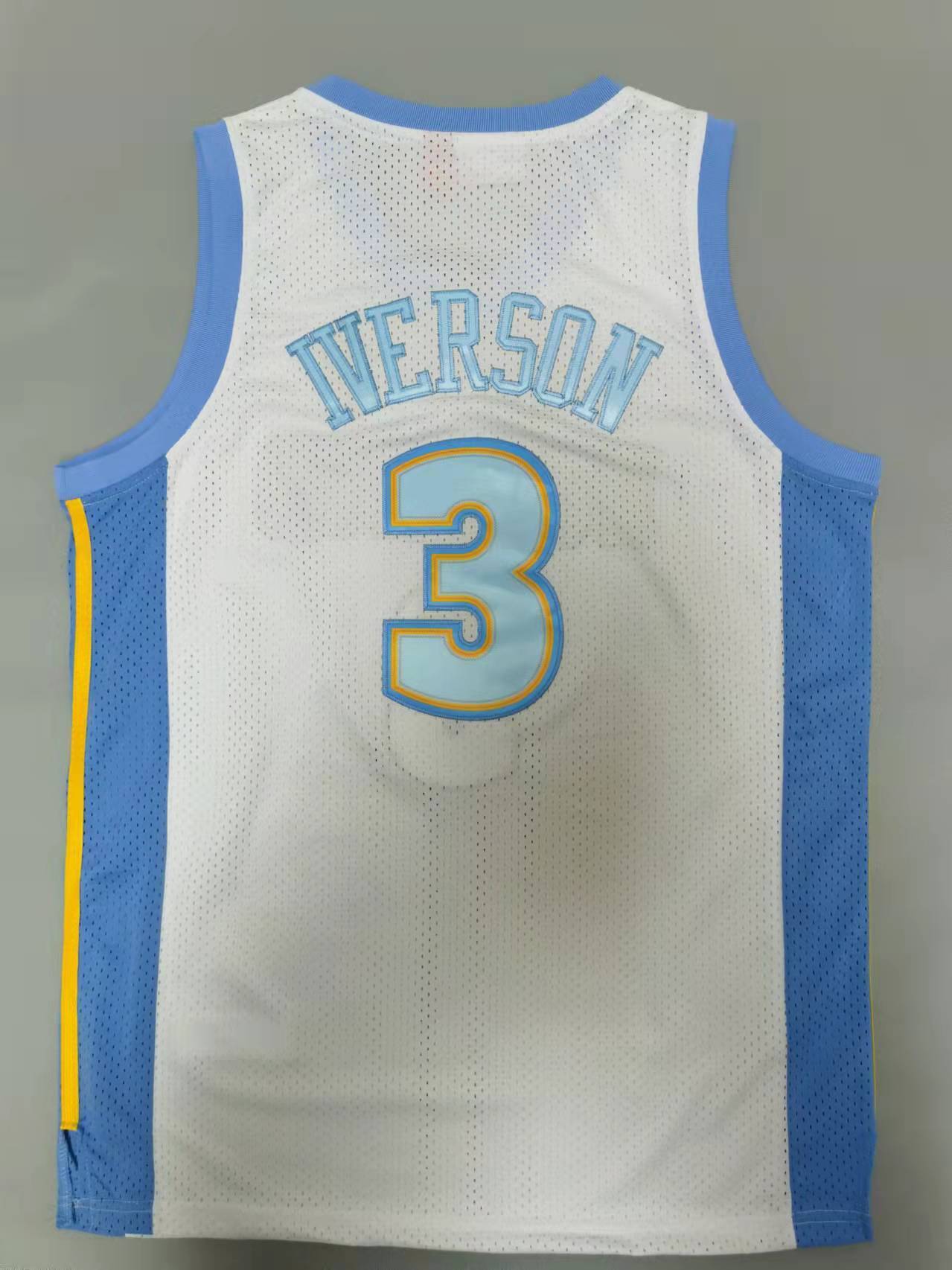 Denver Nuggets #3 Iverson throwback jersey white Style 2
