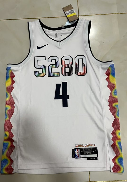 Denver Nuggets #4 Russell Westbrook 25 Nuggets City White Style 2