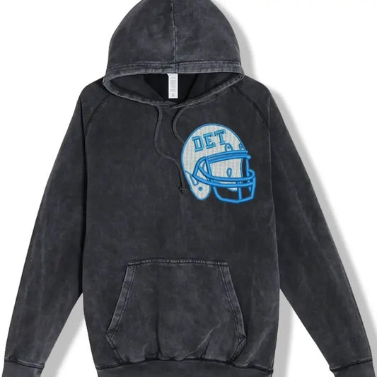 Detroit Football Oversized Embroidered Washed Hoodie for Men - Sweatshirts, unisex  Pullover Casual graphic hoodies...