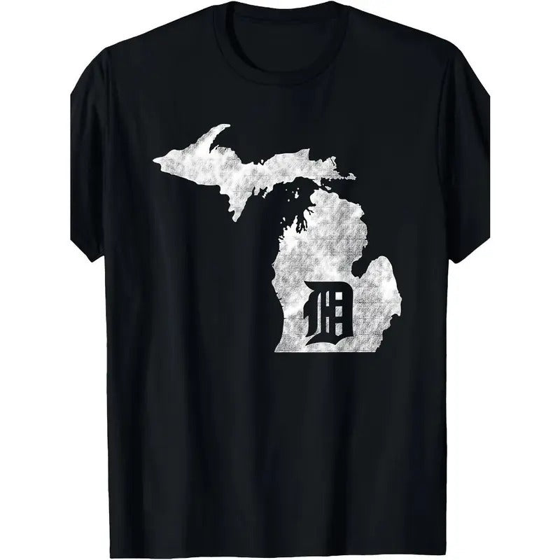 Detroit Michigan - Motor City, Midwest "D" Mitten T-Shirt Made in USA Hoodie, Sweatshirt | WearSparks.com