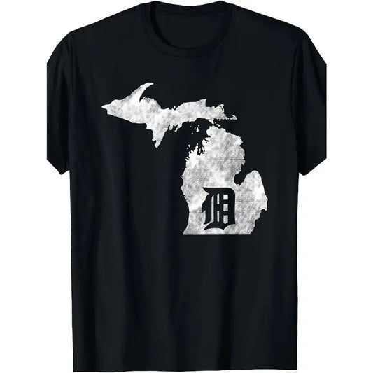 Detroit Michigan - Motor City, Midwest "D" Mitten T-Shirt Made in USA Hoodie, Sweatshirt | WearSparks.com