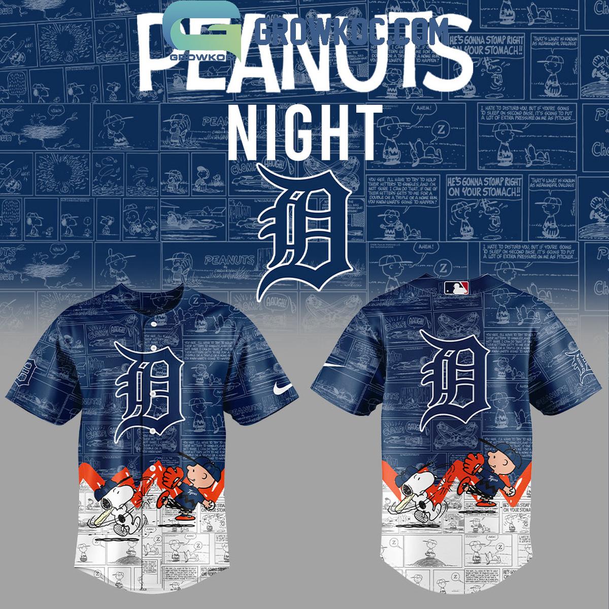 Detroit Tigers 75th Anniversary Of Peanuts Baseball Jersey