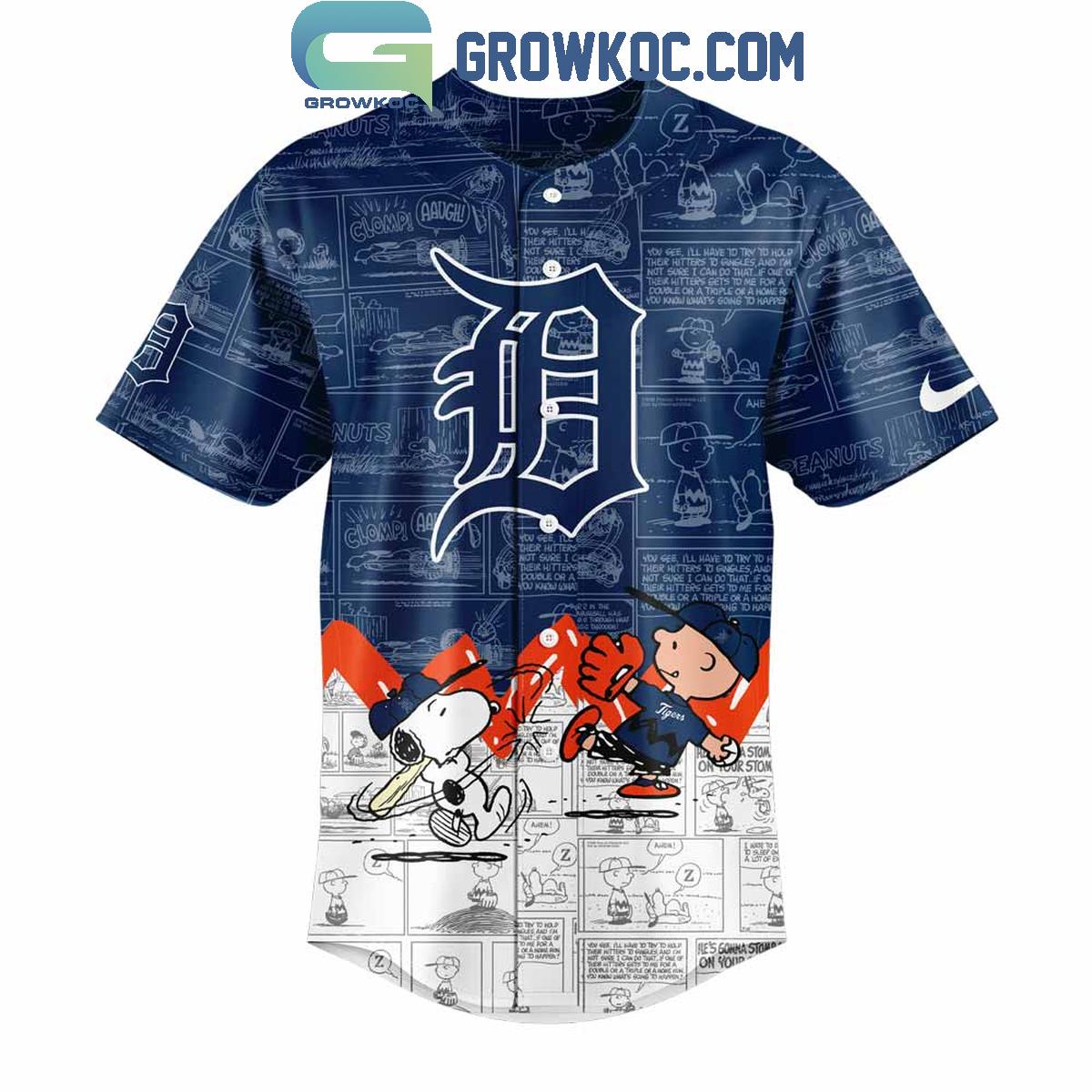 Detroit Tigers 75th Anniversary Of Peanuts Baseball Jersey