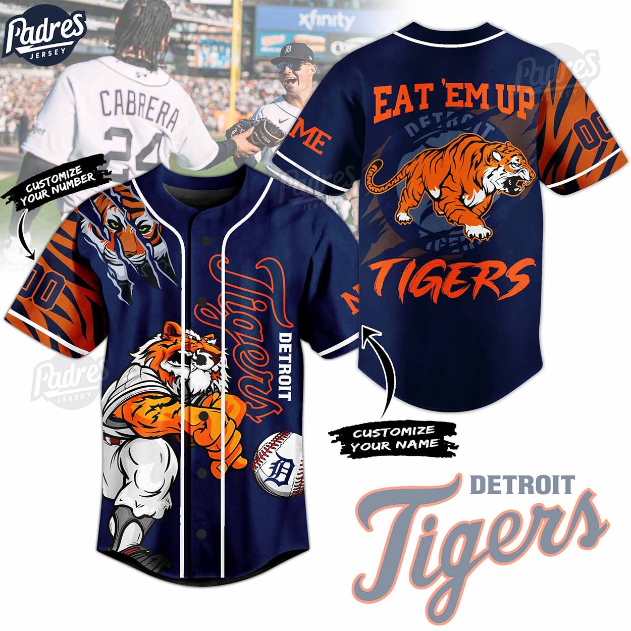 Detroit Tigers Custom Baseball Jersey For Fans - Padres Jersey Oasis: Elevate Your Baseball Style Game... (Image 1)