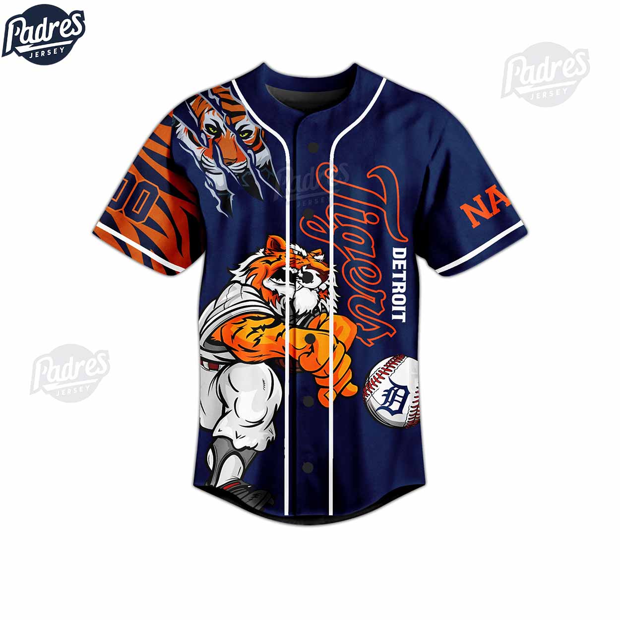 Detroit Tigers Custom Baseball Jersey For Fans - Padres Jersey Oasis: Elevate Your Baseball Style Game... (Image 2)