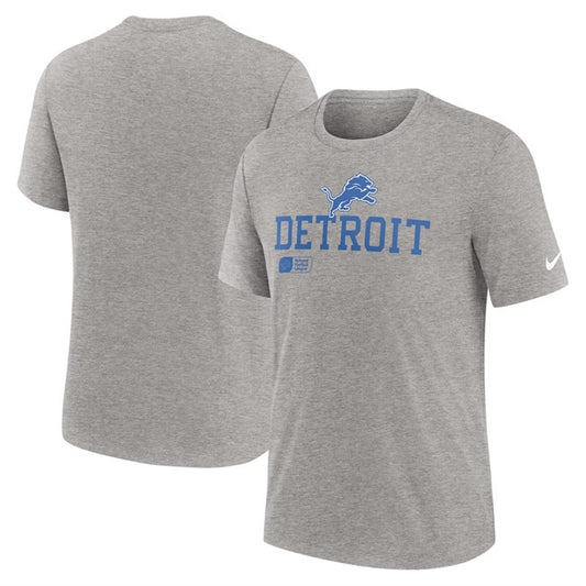 Detroit Lions Grey Overlap Lockup Tri-Blend T-Shirt
