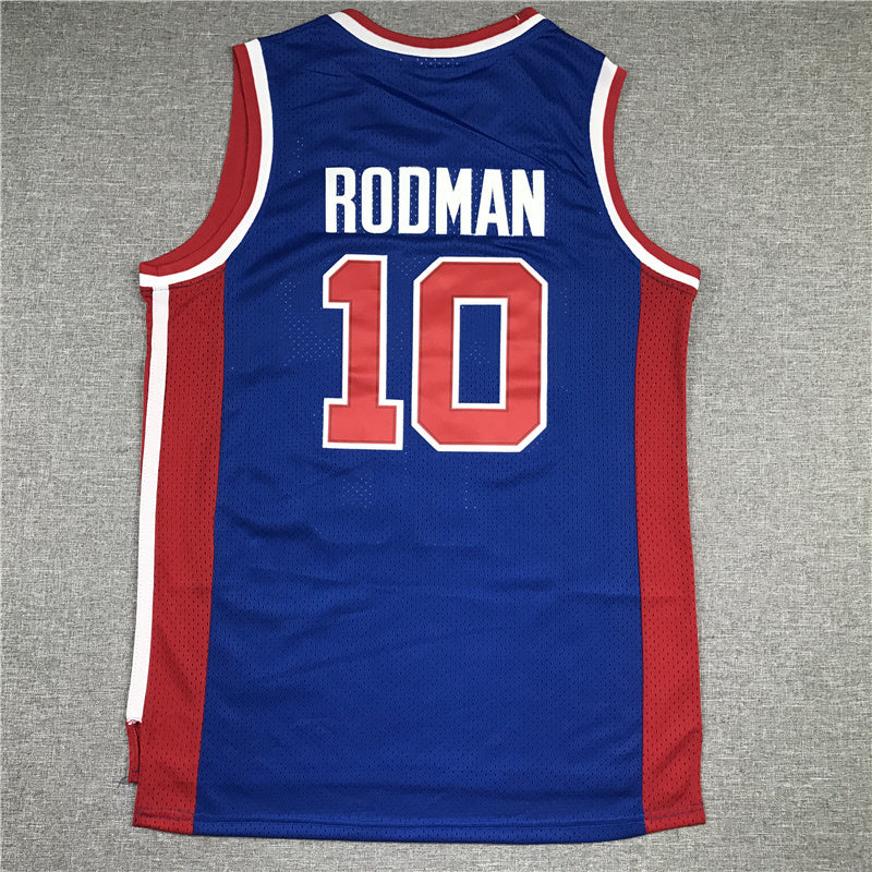 Detroit Pistons #10 Pistons 10 Blue Retro Logo Style 1