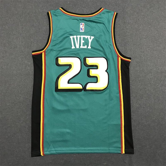 Detroit Pistons #23 Jaden Ivey 22-23 Season Pistons 23 # · Green Retro Edition Jersey Style 1