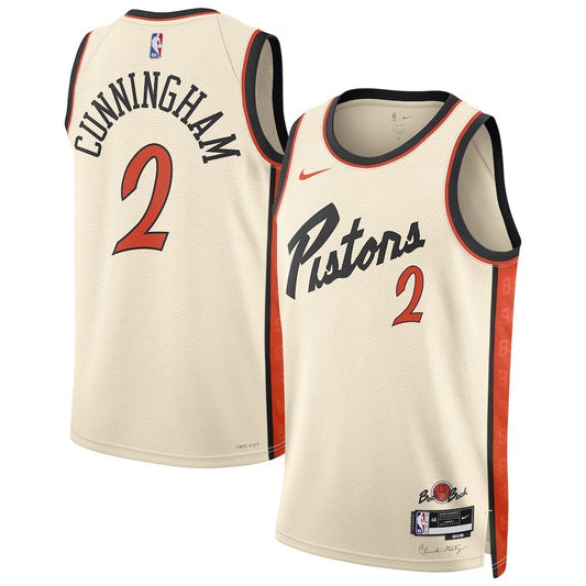 Detroit Pistons #2 Cade Cunningham Unisex 202425 Swingman Player Jersey - City Edition - White