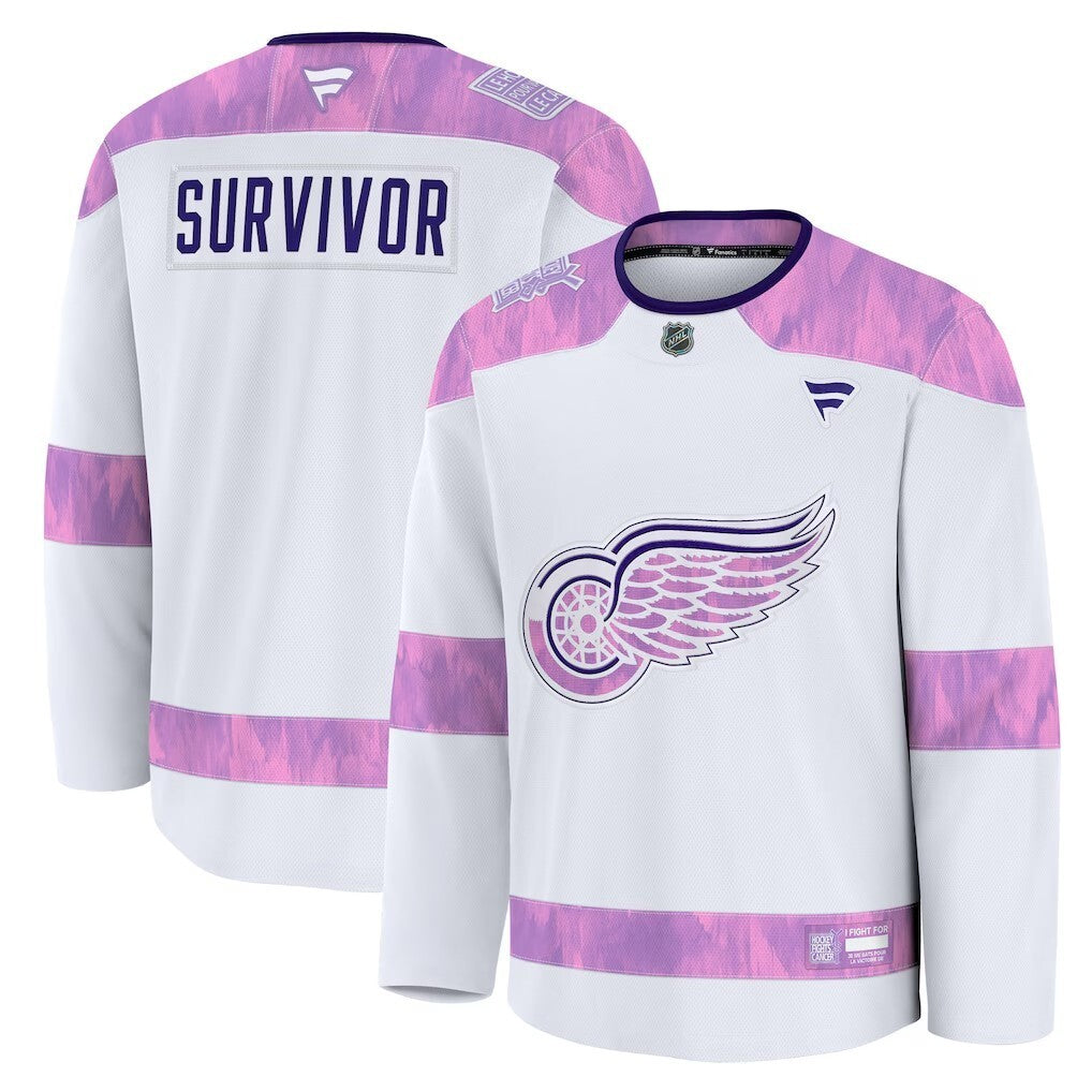 Detroit Red Wings Fanatics Hockey Fights Cancer Practice Jersey - White