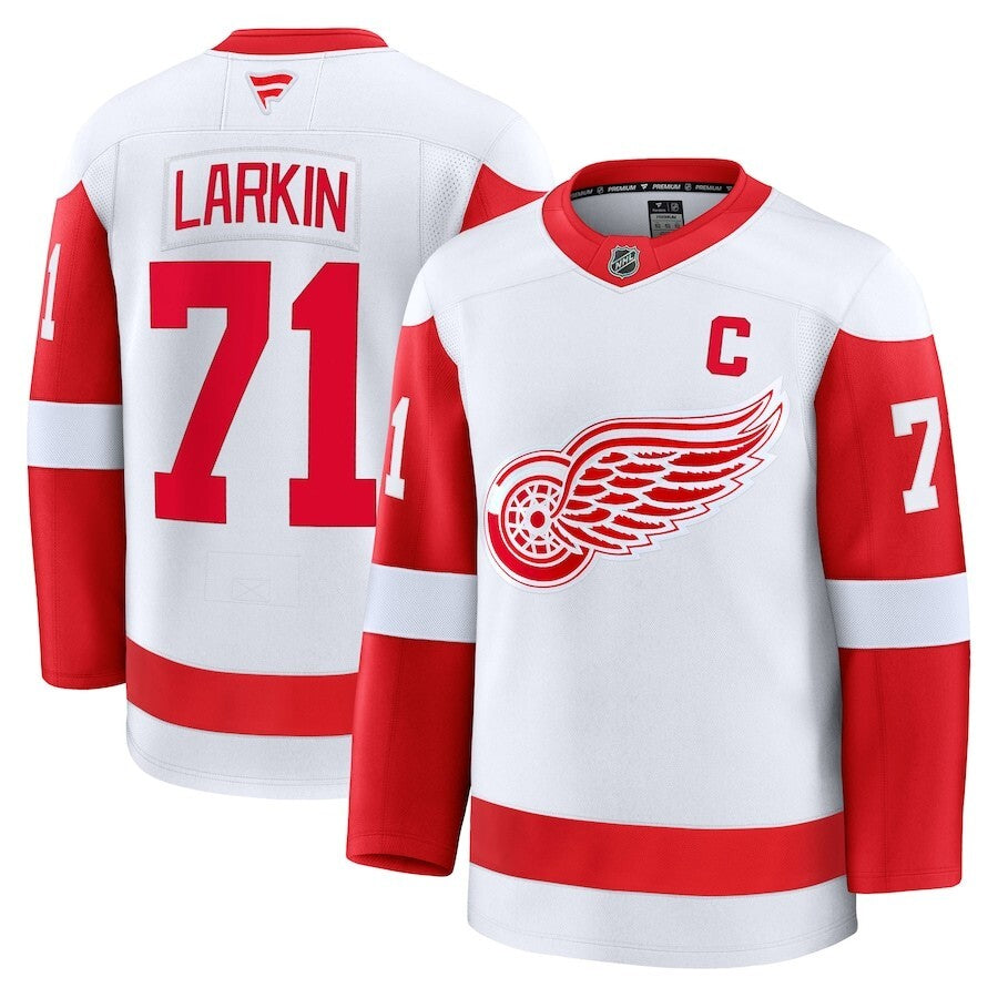 Detroit Red Wings #71 Dylan Larkin Away Premium Jersey - White