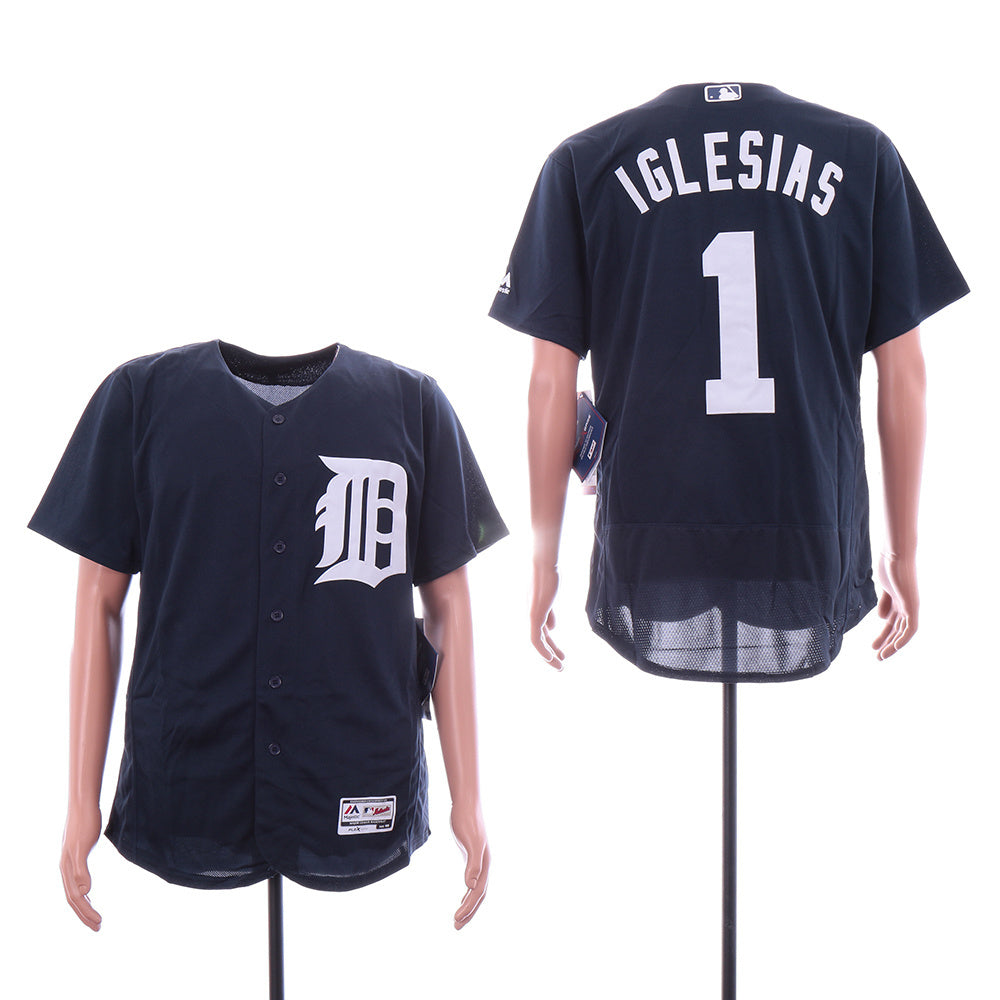 Detroit Tigers #1 Jose Iglesias Tigers 1 Navy Elite