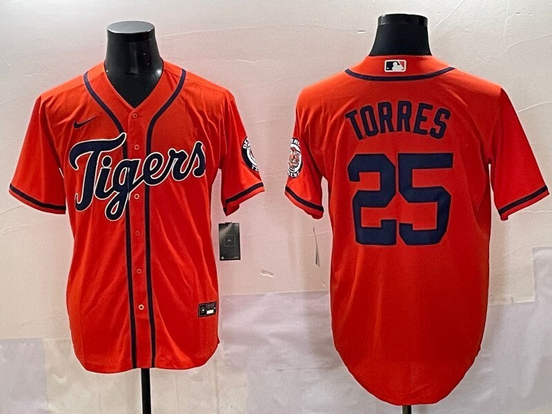 Detroit Tigers #25 Gleyber Torres Tigers Adult Style 4