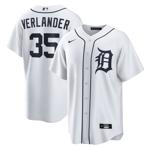 Detroit Tigers #35 Justin Verlander Home Replica Jersey - White_conew1
