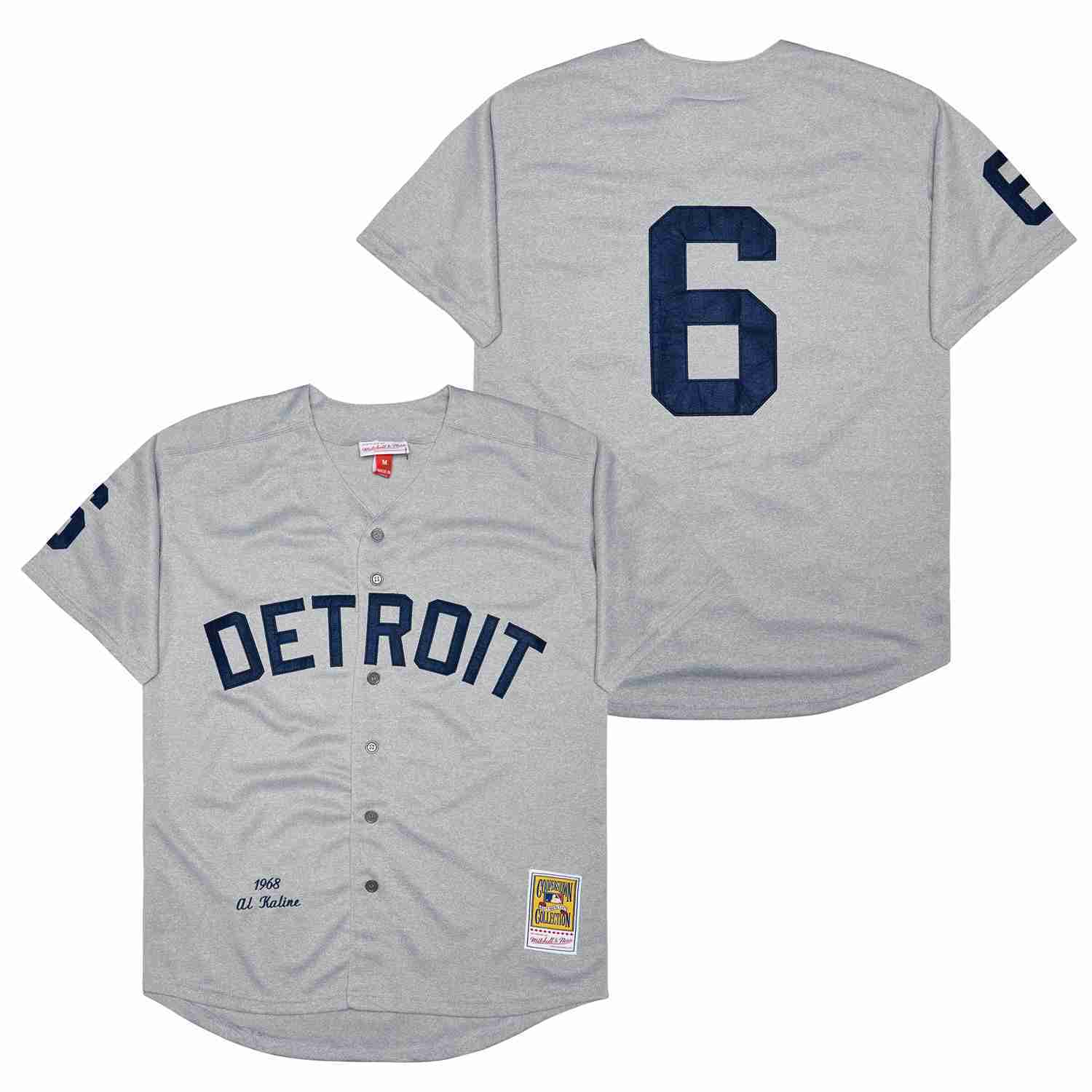Detroit Tigers #6 Al Kaline Tigers 6 Hemp Gray 1968 Retro Style 1