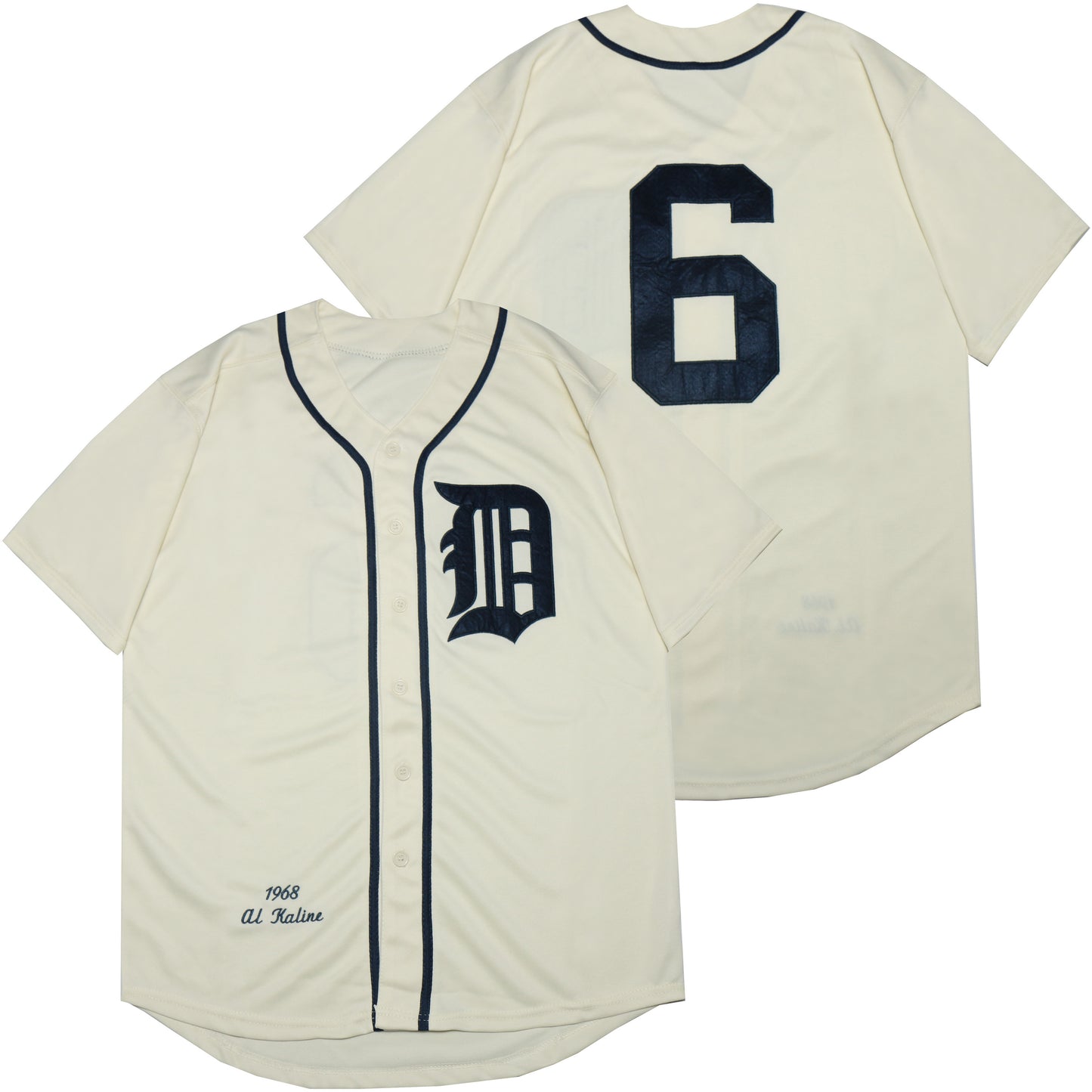 Detroit Tigers #6 Al Kaline Tigers 6 Off-White 1968 Retro