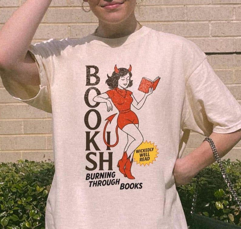 Devil Bookish T-Shirt | Book Lover Shirt Well Read Shirt Dark Romance Books Funny Reader Tee Hot Girls Read Book Club...