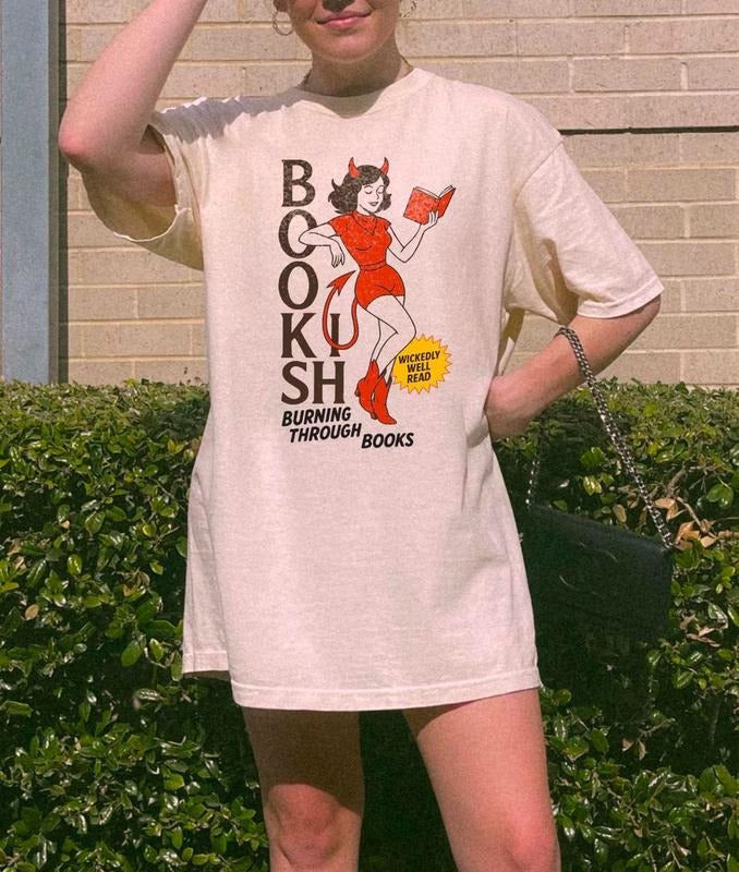 Devil Bookish T-Shirt, Book Lover Shirt, Well Read Shirt, Dark Romance Books Tee, Funny Reader Tee, Hot Girls Read Book...