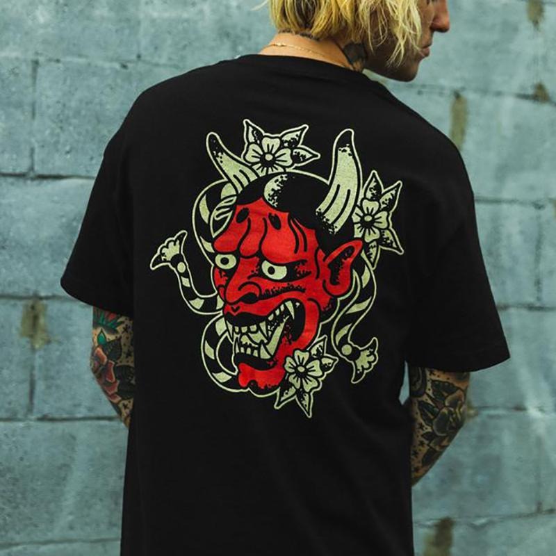 Devil cartoon printed men's T-shirt - Naughty Clothes Men Hoodie, Sweatshirt | WearSparks.com