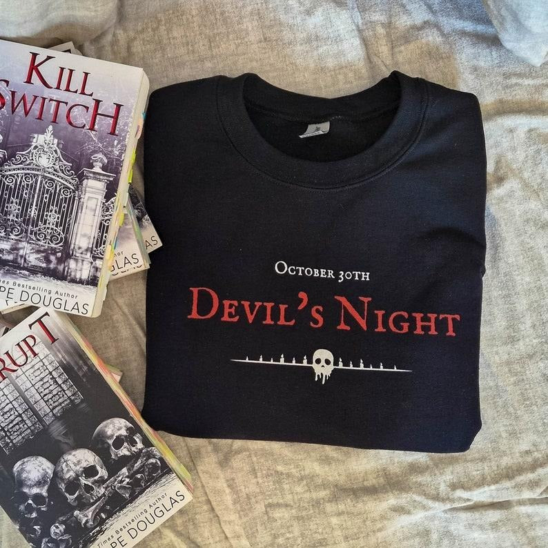 Devil's Night Bookish Sweatshirt Dark Romance Merch Book Shirt Penelope Douglas Book Lovers Gift for Reader Smut Gifts...