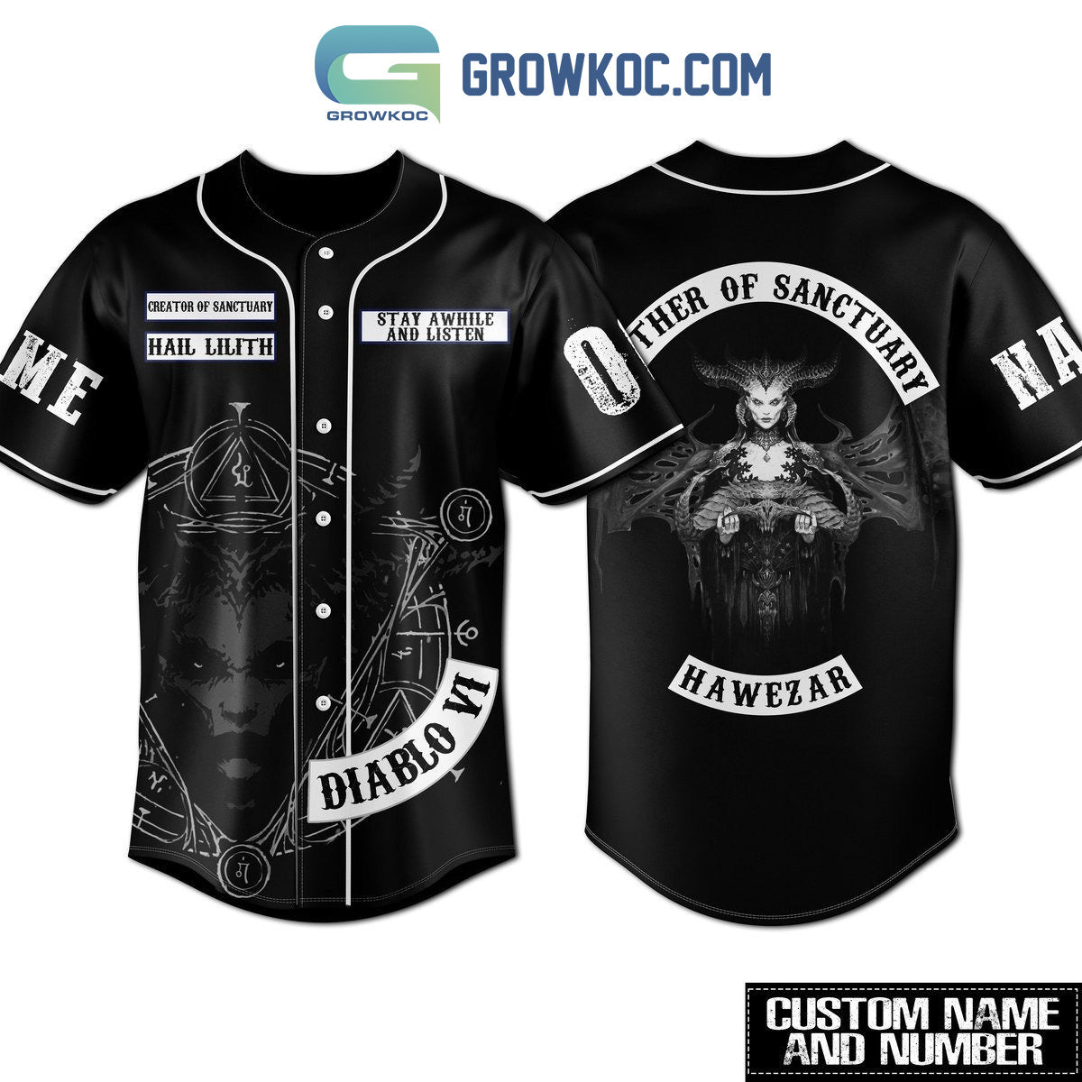 Diablo VI Mother Of Sanctuary Hawezar Personalized Baseball Jersey