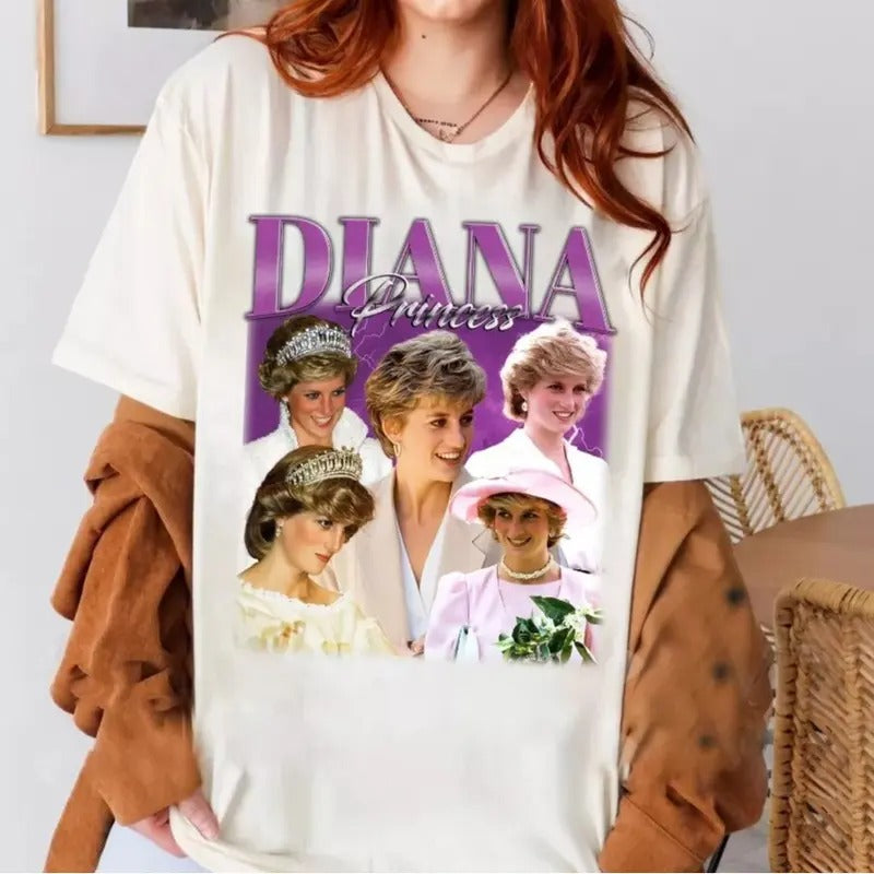 Diana Princess Trendy T-Shirt, Unisex Retro cotton Shirt Streetwear Hoodie, Sweatshirt | WearSparks.com