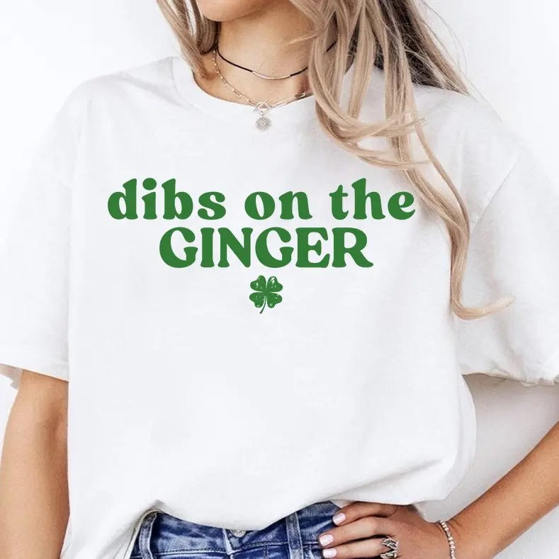 Dibs On The Ginger Shirt, Funny Ginger Shirt Distressed Beer Irish Ginger Shirt Redhead Gift for St Patrick's Day Tee...