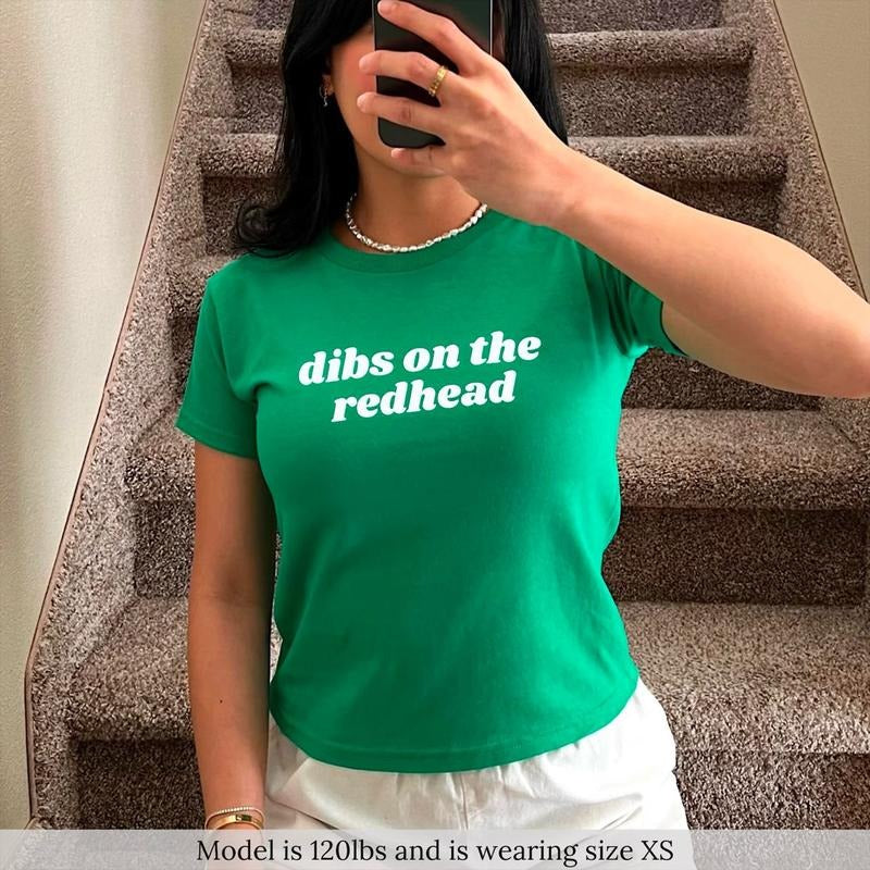 Dibs On The Redhead Baby Tee, St Patrick's Day Baby Tee, Retro Patricks Day Shirt, Y2K Baby Tee, St. Patty's Day Baby...