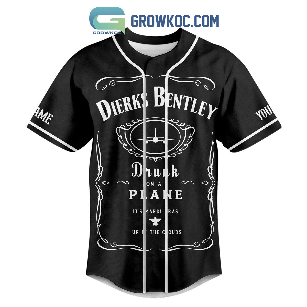 Dierks Bentley Drunk On A Plane Personalized Baseball Jersey