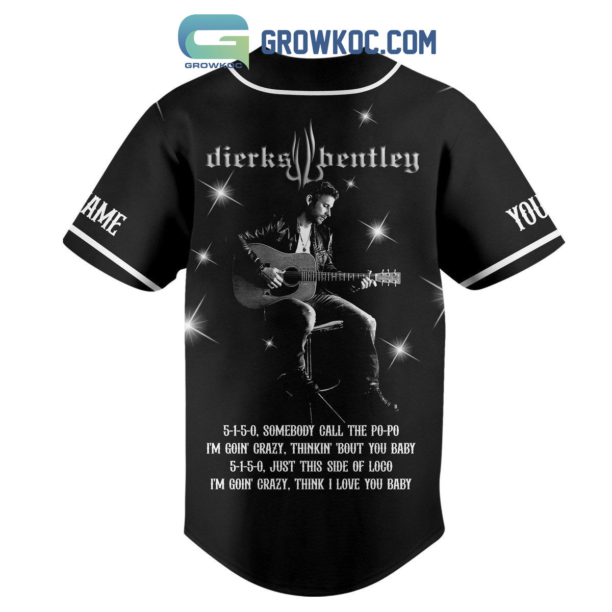 Dierks Bentley Drunk On A Plane Personalized Baseball Jersey